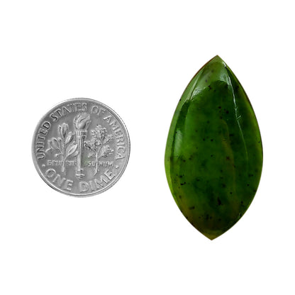 Nephrite Jade 17.2x32x4.3 mm Marquise Shape Polished Gemstone LS76-05935