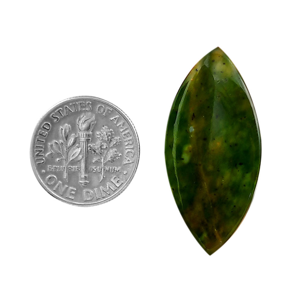 Nephrite Jade 16x33.6x4.8 mm Marquise Shape Polished Gemstone LS76-05938