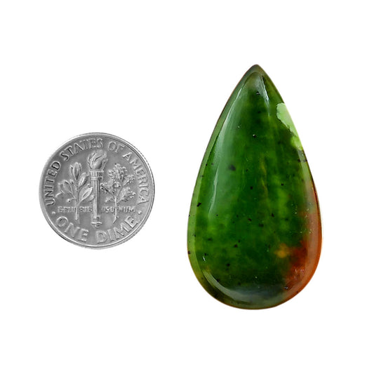Nephrite Jade 20.6x37.1x5.5 mm Pear Shape Polished Gemstone LS76-05939