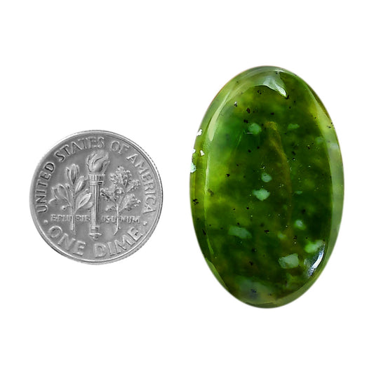 Nephrite Jade 20.8x32.1x5.8 mm Oval Shape Polished Gemstone LS76-05942