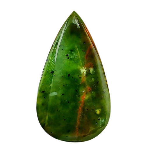 Nephrite Jade 20.7x36.5x5 mm Pear Shape Polished Gemstone LS76-05943