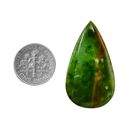Nephrite Jade 20.7x36.5x5 mm Pear Shape Polished Gemstone LS76-05943