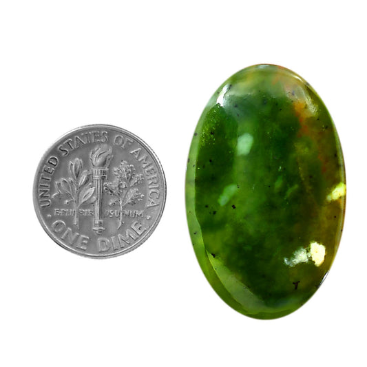 Nephrite Jade 21.2x33.5x5 mm Oval Shape Polished Gemstone LS76-05945