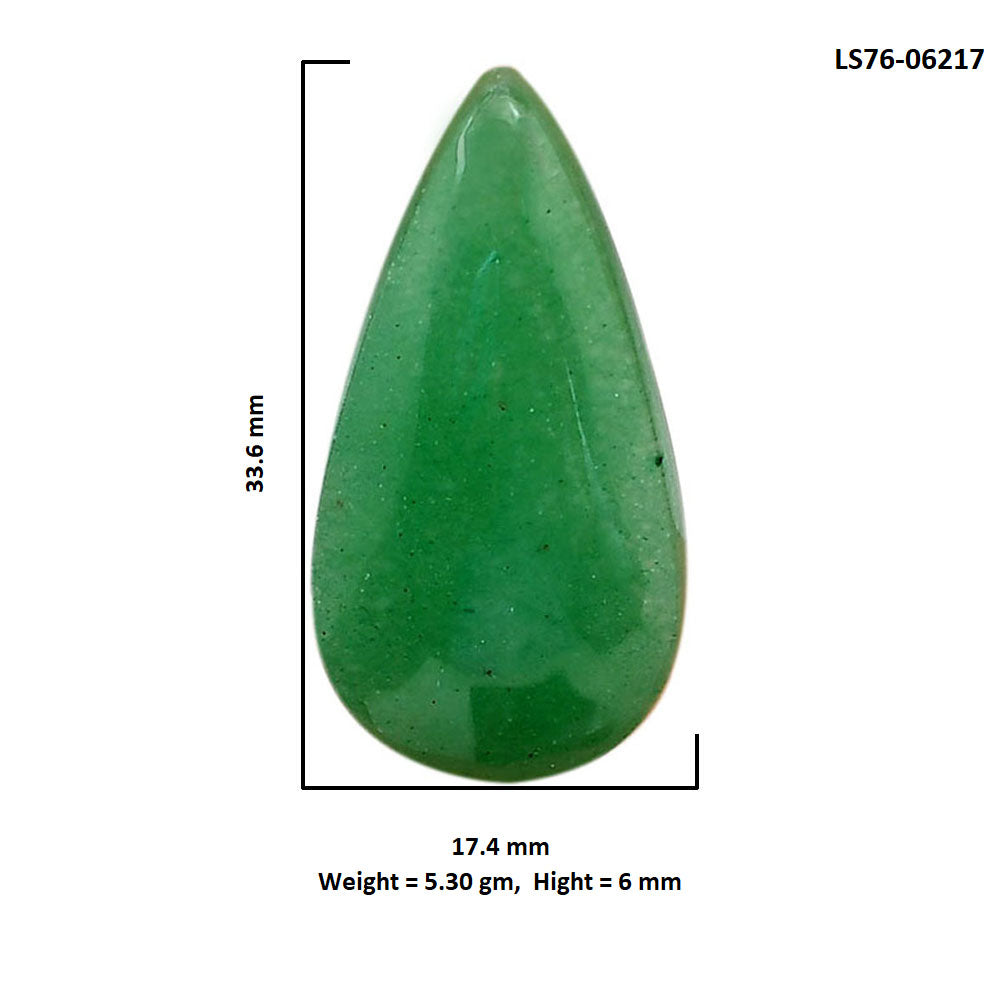 Green Aventurine 17.4x33.6x6 mm Pear Shape Polished Gemstone LS76-06217