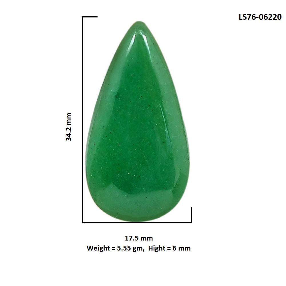 Green Aventurine 17.5x34.2x6 mm Pear Shape Polished Gemstone LS76-06220