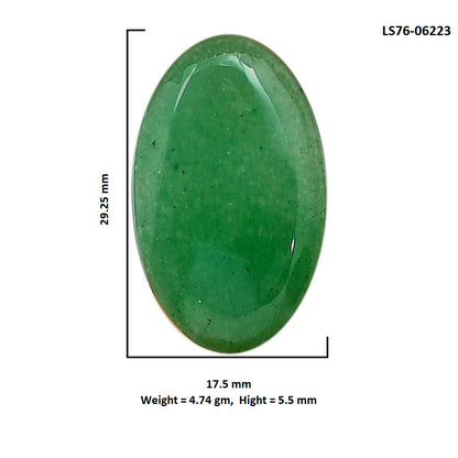 Green Aventurine 17.5x29.25x5.5 mm Oval Shape Polished Gemstone LS76-06223
