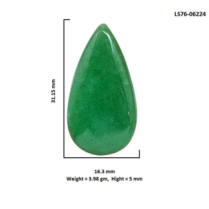 Green Aventurine 16.3x31.15x5 mm Pear Shape Polished Gemstone LS76-06224