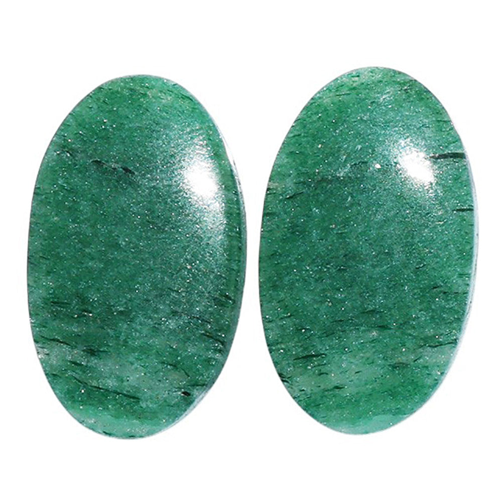 Green Aventurine Pair 14x23.8x4 mm Oval Shape Polished Gemstone LS76-07288