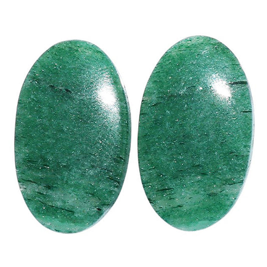 Green Aventurine Pair 14x23.8x4 mm Oval Shape Polished Gemstone LS76-07288