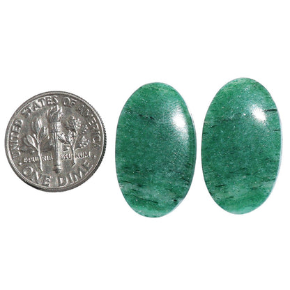 Green Aventurine Pair 14x23.8x4 mm Oval Shape Polished Gemstone LS76-07288