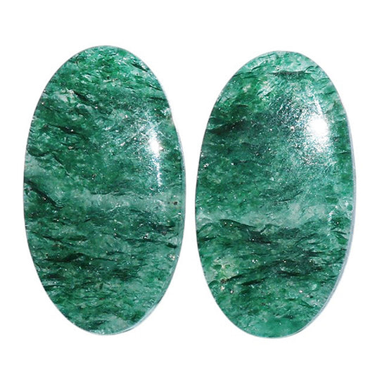 Green Aventurine Pair 13.4x24.2x4 mm Oval Shape Polished Gemstone LS76-07289