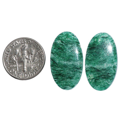 Green Aventurine Pair 13.4x24.2x4 mm Oval Shape Polished Gemstone LS76-07289