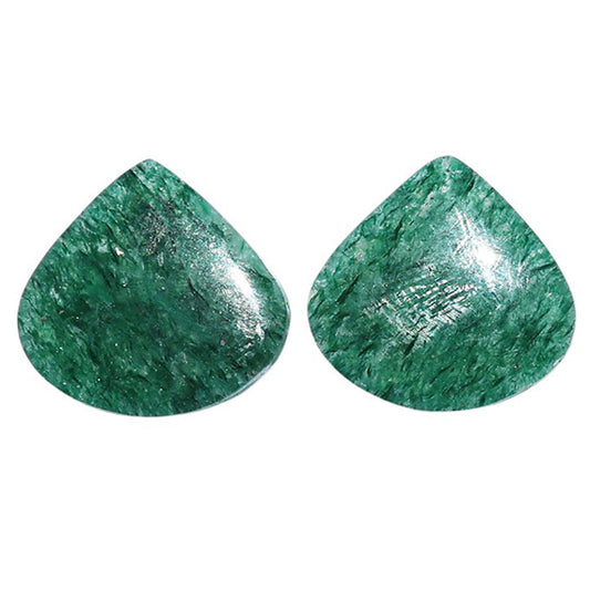 Green Aventurine Pair 18.5x19.2x4.5 mm Heart Shape Polished Gemstone LS76-07290