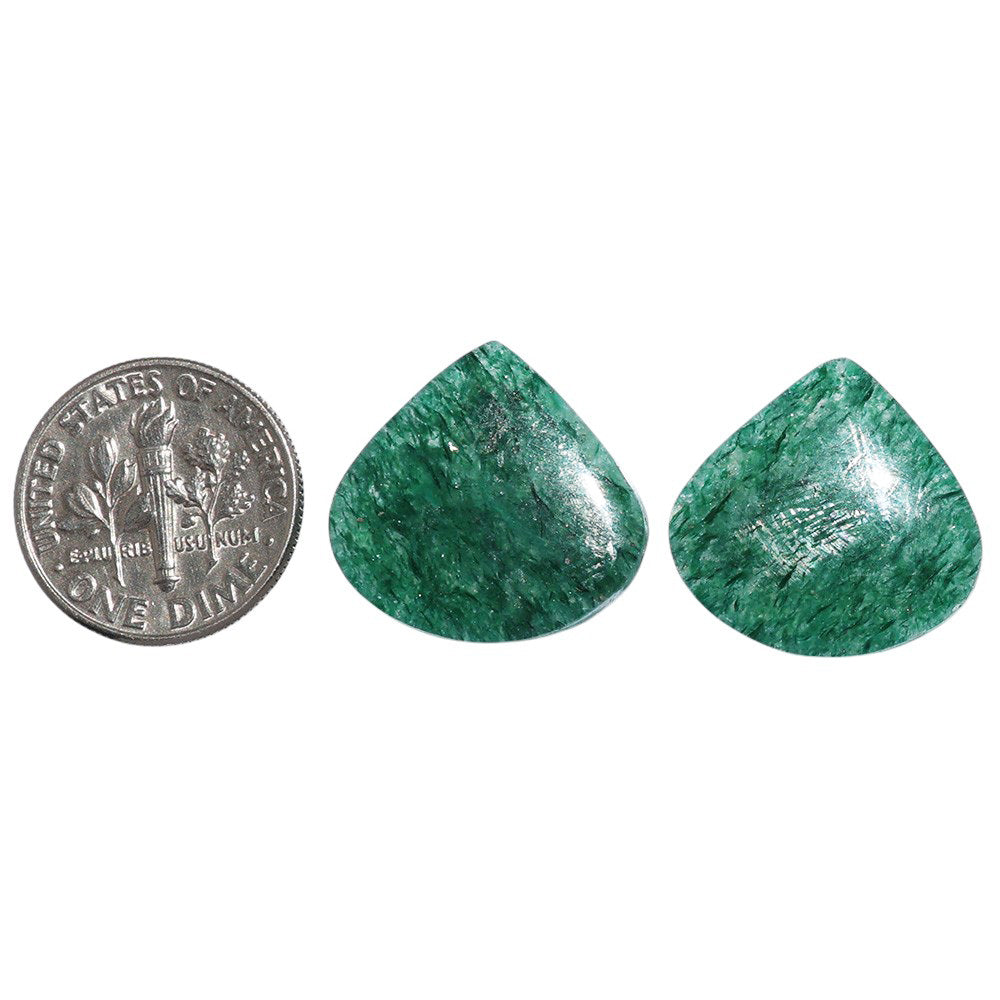 Green Aventurine Pair 18.5x19.2x4.5 mm Heart Shape Polished Gemstone LS76-07290