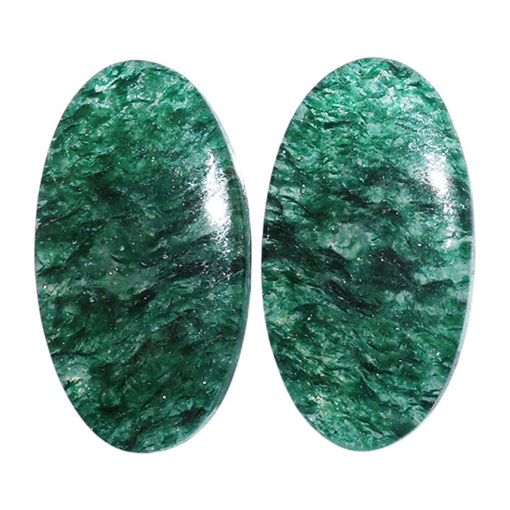 Green Aventurine Pair 14.3x26.6x4 mm Oval Shape Polished Gemstone LS76-07294