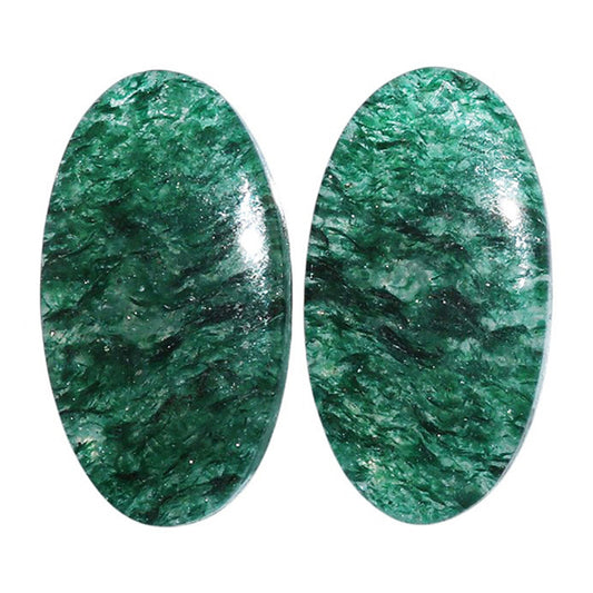 Green Aventurine Pair 14.3x26.6x4 mm Oval Shape Polished Gemstone LS76-07294