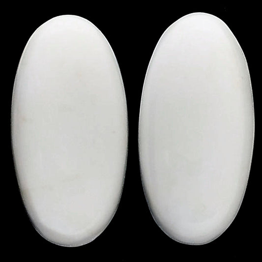 White Opal Pair 10.2x20.2x5 mm Oval Shape Polished Gemstone LS77-04842