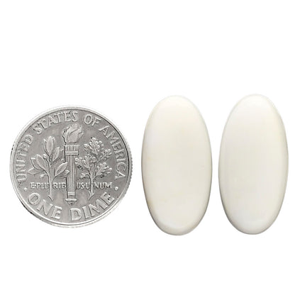 White Opal Pair 10.2x20.2x5 mm Oval Shape Polished Gemstone LS77-04842