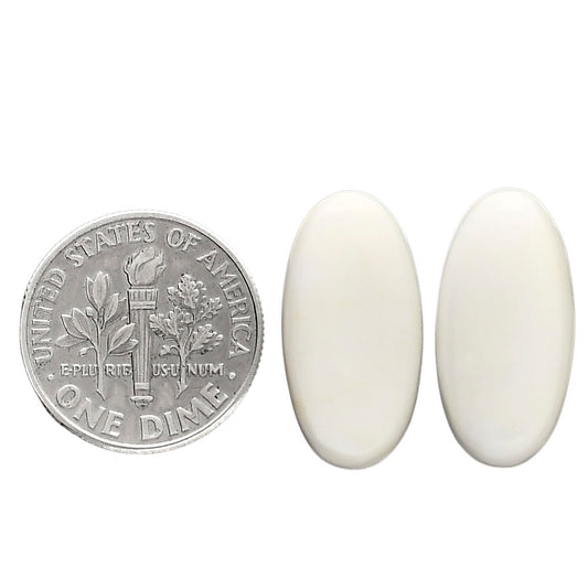 White Opal Pair 10.2x20.2x5 mm Oval Shape Polished Gemstone LS77-04842