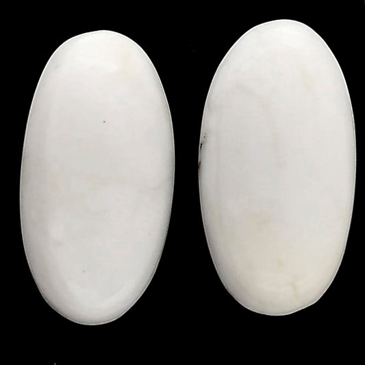 White Opal Pair 11.3x21.4x5 mm Oval Shape Polished Gemstone LS77-04843