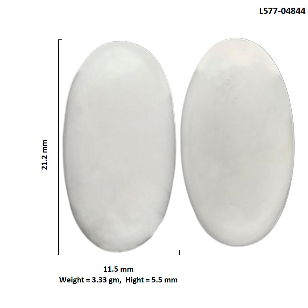 White Opal Pair 11.5x21.2x5.5 mm Oval Shape Polished Gemstone LS77-04844