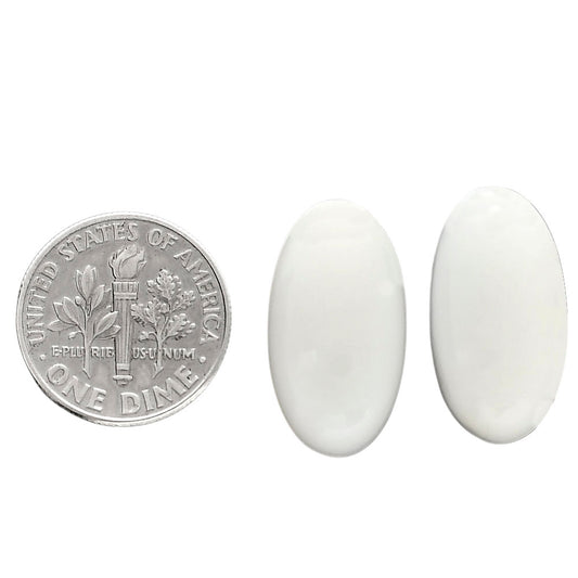 White Opal Pair 11.5x21.2x45.5 mm Oval Shape Polished Gemstone LS77-04845