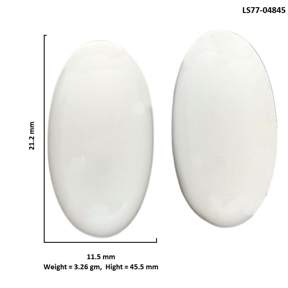 White Opal Pair 11.5x21.2x45.5 mm Oval Shape Polished Gemstone LS77-04845