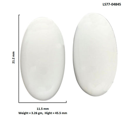 White Opal Pair 11.5x21.2x45.5 mm Oval Shape Polished Gemstone LS77-04845