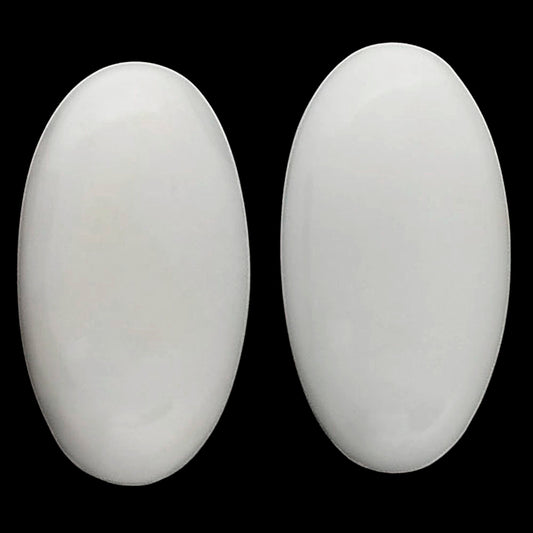 White Opal Pair 11.4x21x5 mm Oval Shape Polished Gemstone LS77-04846