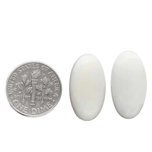 White Opal Pair 11.4x21x5 mm Oval Shape Polished Gemstone LS77-04846