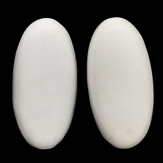 White Opal Pair 10x20.3x5 mm Oval Shape Polished Gemstone LS77-04849