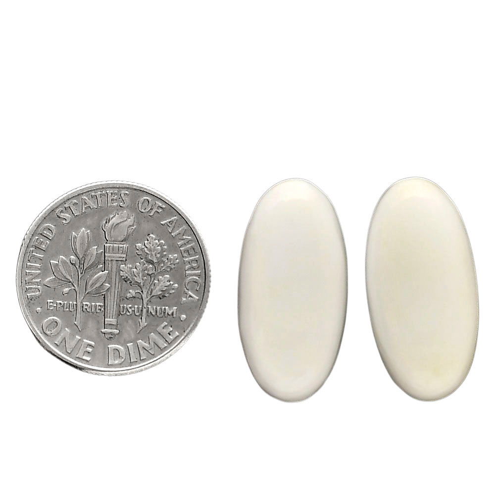 White Opal Pair 10x20.3x5 mm Oval Shape Polished Gemstone LS77-04849