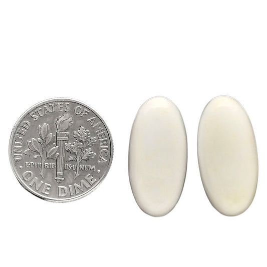 White Opal Pair 10x20.3x5 mm Oval Shape Polished Gemstone LS77-04849