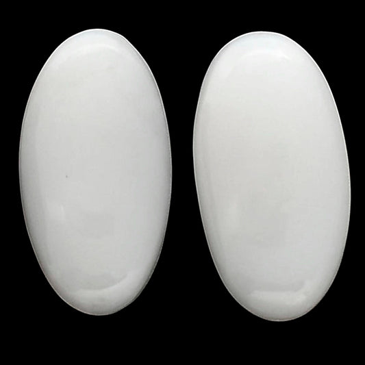 White Opal Pair 10.2x21.2x4.5 mm Oval Shape Polished Gemstone LS77-04850