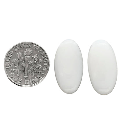 White Opal Pair 10.2x21.2x4.5 mm Oval Shape Polished Gemstone LS77-04850