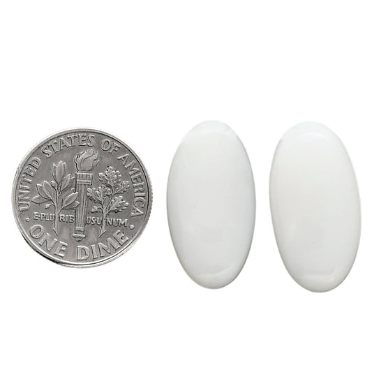 White Opal Pair 10.2x21.2x4.5 mm Oval Shape Polished Gemstone LS77-04850