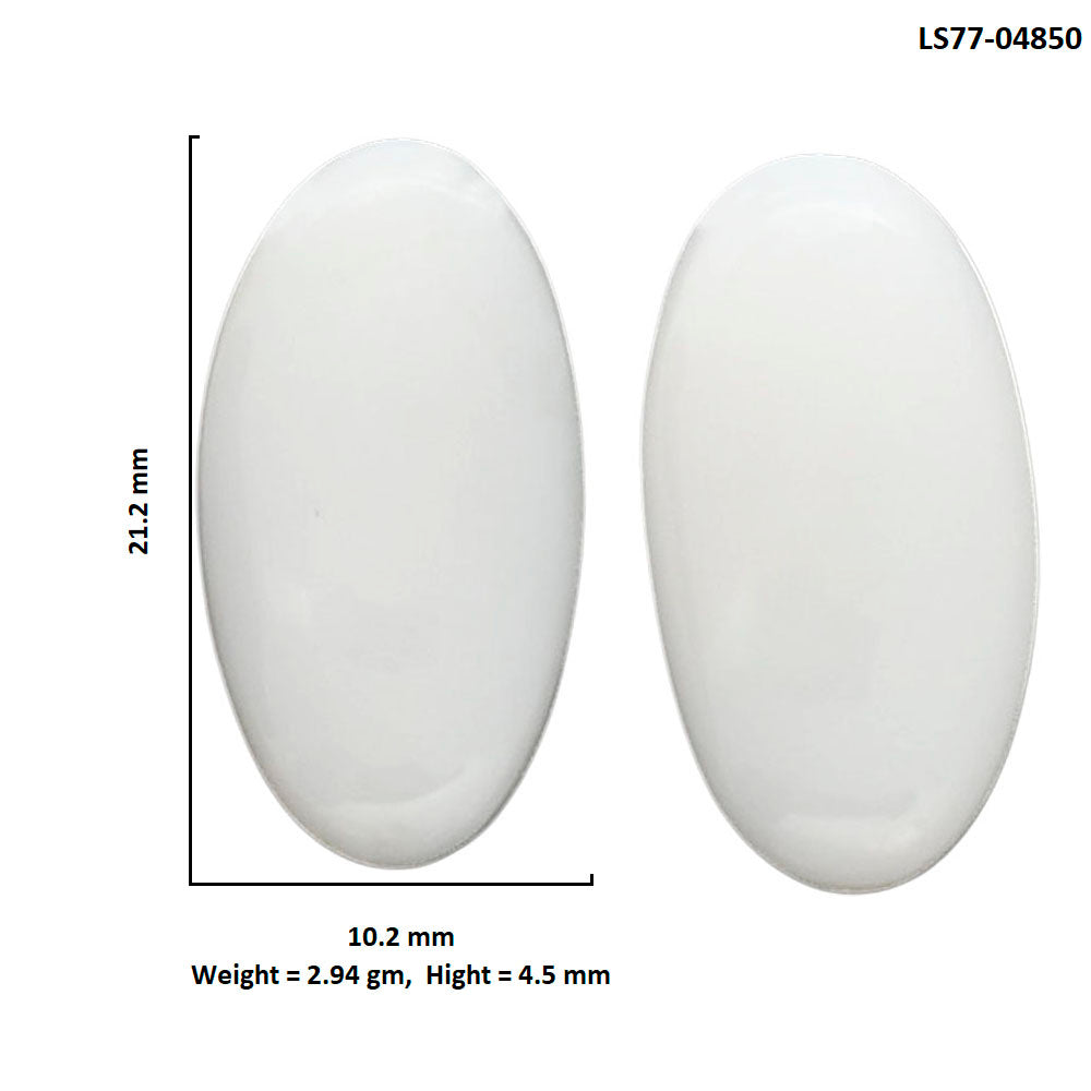 White Opal Pair 10.2x21.2x4.5 mm Oval Shape Polished Gemstone LS77-04850