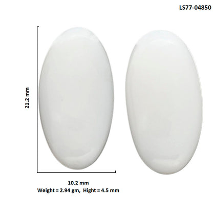 White Opal Pair 10.2x21.2x4.5 mm Oval Shape Polished Gemstone LS77-04850