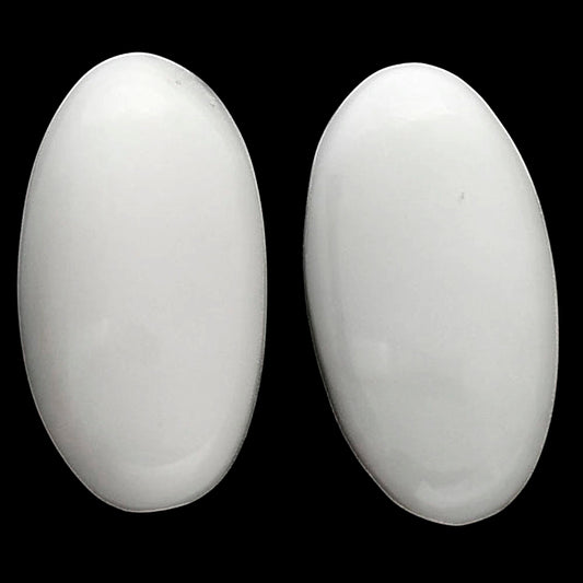 White Opal Pair 11.2x21x5.5 mm Oval Shape Polished Gemstone LS77-04851