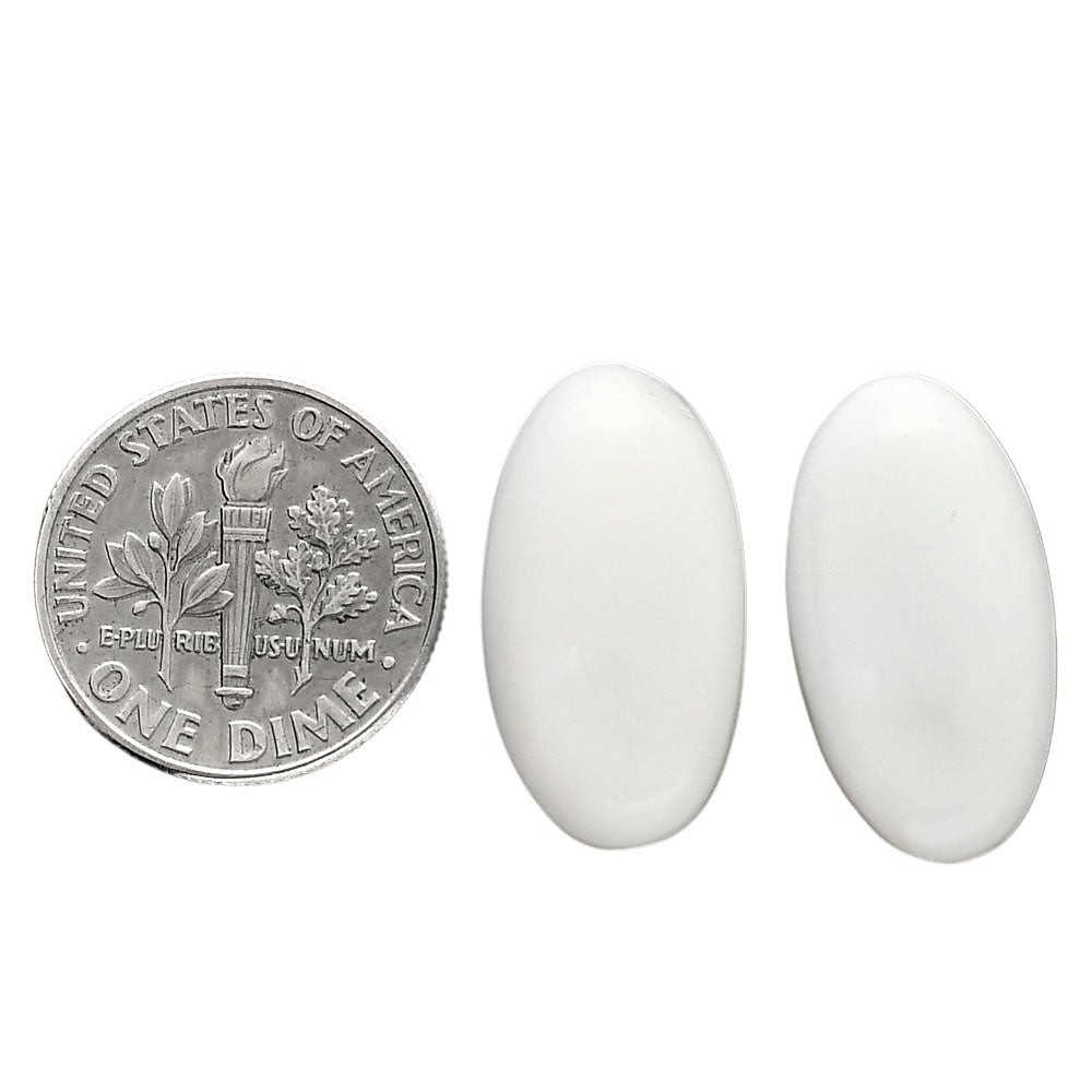 White Opal Pair 11.2x21x5.5 mm Oval Shape Polished Gemstone LS77-04851