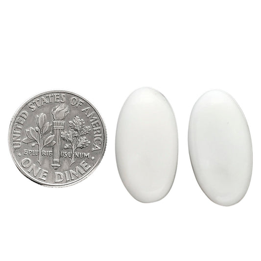 White Opal Pair 11.2x21x5.5 mm Oval Shape Polished Gemstone LS77-04851
