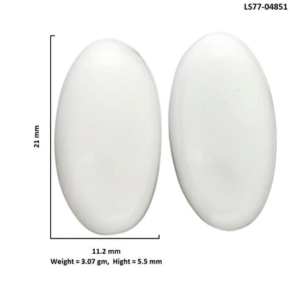 White Opal Pair 11.2x21x5.5 mm Oval Shape Polished Gemstone LS77-04851