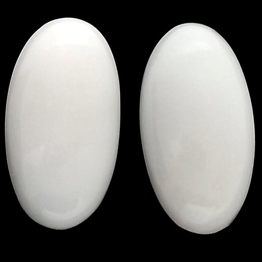 White Opal Pair 11.4x21.2x5.5 mm Oval Shape Polished Gemstone LS77-04852