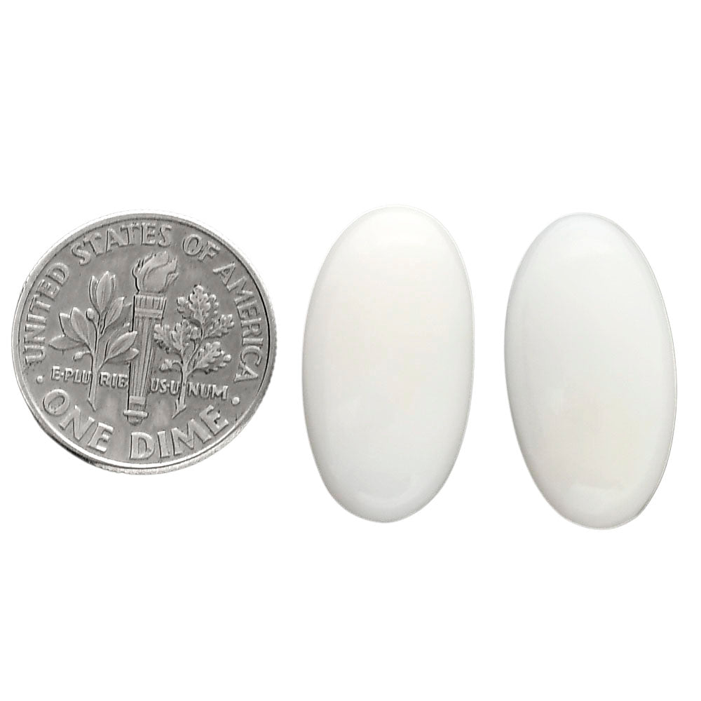 White Opal Pair 11.4x21.2x5.5 mm Oval Shape Polished Gemstone LS77-04852