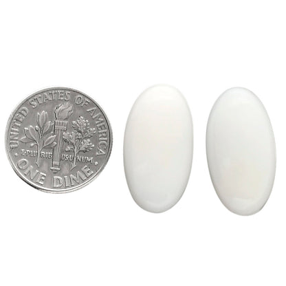 White Opal Pair 11.4x21.2x5.5 mm Oval Shape Polished Gemstone LS77-04852