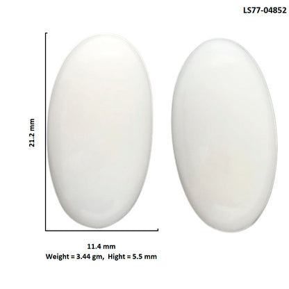 White Opal Pair 11.4x21.2x5.5 mm Oval Shape Polished Gemstone LS77-04852