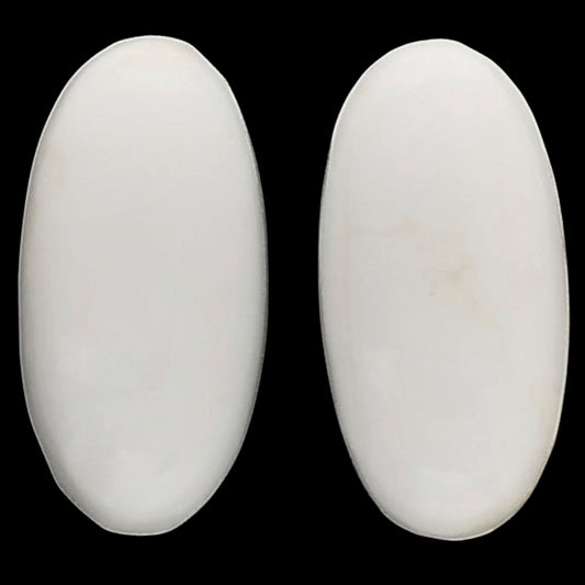 White Opal Pair 10x20.25x4.5 mm Oval Shape Polished Gemstone LS77-04853