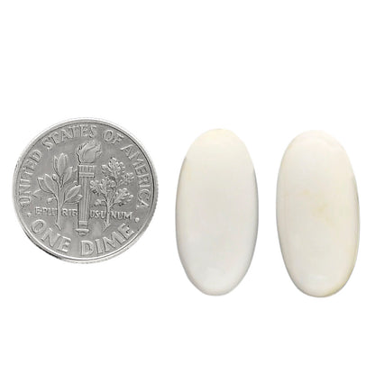 White Opal Pair 10x20.25x4.5 mm Oval Shape Polished Gemstone LS77-04853