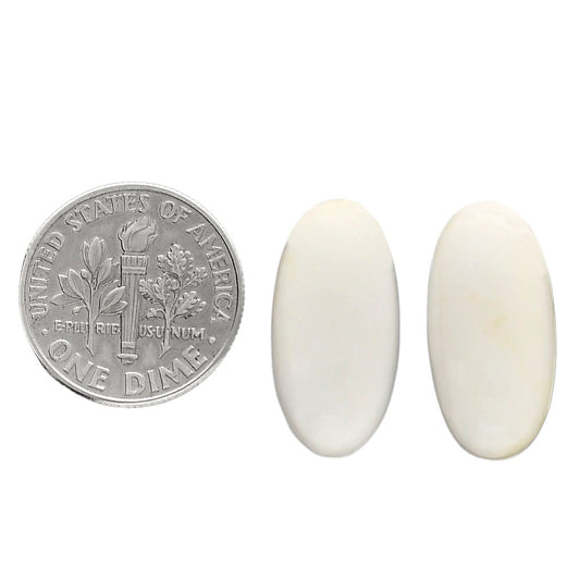 White Opal Pair 10x20.25x4.5 mm Oval Shape Polished Gemstone LS77-04853