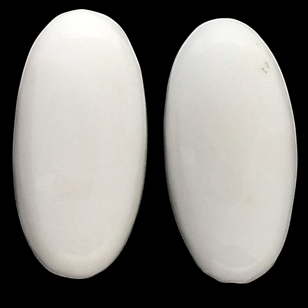 White Opal Pair 10.3x20.4x4.5 mm Oval Shape Polished Gemstone LS77-04854